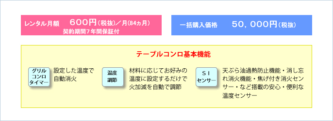 スタンダードタイプ テーブルコンロ